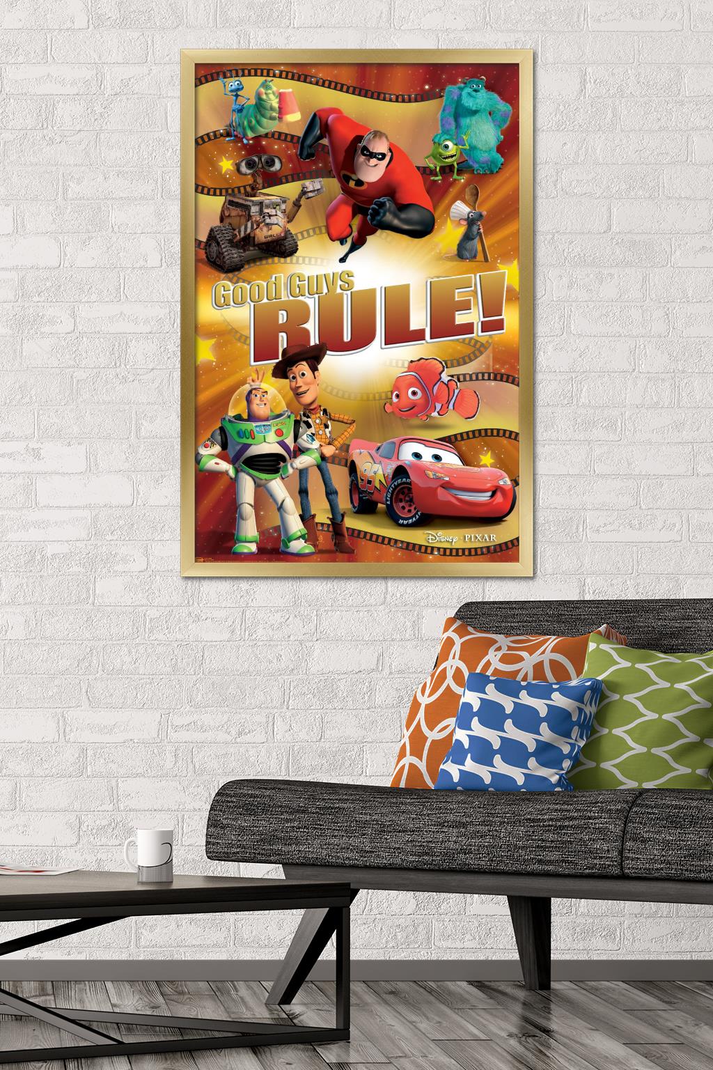 Disney Pixar - Best of Pixar - Good Guys Rule! Wall Poster, 22.375" x 34", Framed