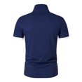 thumbnail image 4 of Sunloudy Camisa informal de negocios para hombre, blusas de oficina de manga corta con botones de cuello vuelto de patchwork de color para hombres Sunloudy  moda, 4 of 6