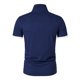 thumbnail image 4 of Sunloudy Camisa informal de negocios para hombre, blusas de oficina de manga corta con botones de cuello vuelto de patchwork de color para hombres Sunloudy  moda, 4 of 6