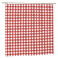 thumbnail image 2 of Shower Curtain, Textured red white plaid Checkered Washable Shower Curtain for Bathroom, Waterproof Bathroom Shower Curtain Set with Hooks Long Shower Curtain 72x72in Home Decor, 2 of 7