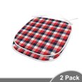 thumbnail image 2 of Plaid Dining Chair Pad, Checkered Pattern Vintage Squares Tartan Motif Abstract Traditional, Water Resistant Pillow with Straps for Kitchen Seats, 2 Pieces Set, Vermilion Dark Blue, by Ambesonne, 2 of 5