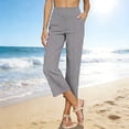 thumbnail image 5 of Horkkom Capris Pants for Women High Waisted Pants with Pockets Summer Casual Beach Pants XL, 5 of 6
