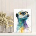 thumbnail image 2 of Colorful Meerkat Watercolor Canvas Print Pet Lover Home Gift, 2 of 8