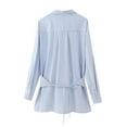 thumbnail image 3 of Blouses à Manches Longues pour Femmes Blouses à Manches Longues pour Femmes Mode Féminine Nouée à Rayures Ample Haut/chemise à Revers à Manches Longues Blouses à Manches Longues pour Femmes, 3 of 8