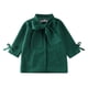 thumbnail image 1 of Gibobby Grandes NiñosChaqueta de abrigo de lana cálida de manga larga de invierno para niñas pequeñas, pajarita de Color sólido para ropa de bebés(Verde, 7-8 Años), 1 of 4