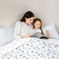 thumbnail image 4 of Erosebridal Blue Floral Twin Comforter Sets for Girls, Chic Flower Bedding Set, Reversible, 2pcs, 4 of 6
