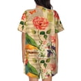 thumbnail image 3 of Lsque Vintage Bird Women's Short-Sleeved Pajama Set - 2 Piece Soft and Lightweight Sleepwear Set-Small, 3 of 9