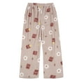 thumbnail image 5 of Yuncity Flannel Pajamas For Women Set Solid Color Teddy Bear Jacquard Warm Suit Winter Thick Warm Home Clothes Pjs Womens Pajama Sets Khaki Cozy, 5 of 8