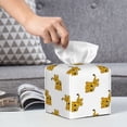 thumbnail image 5 of Uemuo Leopard Print Tissue Box Cover Holder, Square with Bottom Belt - PVC Leather Decorative Organizer for Tabletop, Bathroom, Car, Office, 5 of 8
