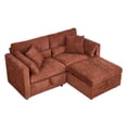 thumbnail image 2 of Gewnee L Shape Loveseat with Ottoman, Free Combination Modular Convertible Sectional Storage Sofa for Living Room, 2 of 9