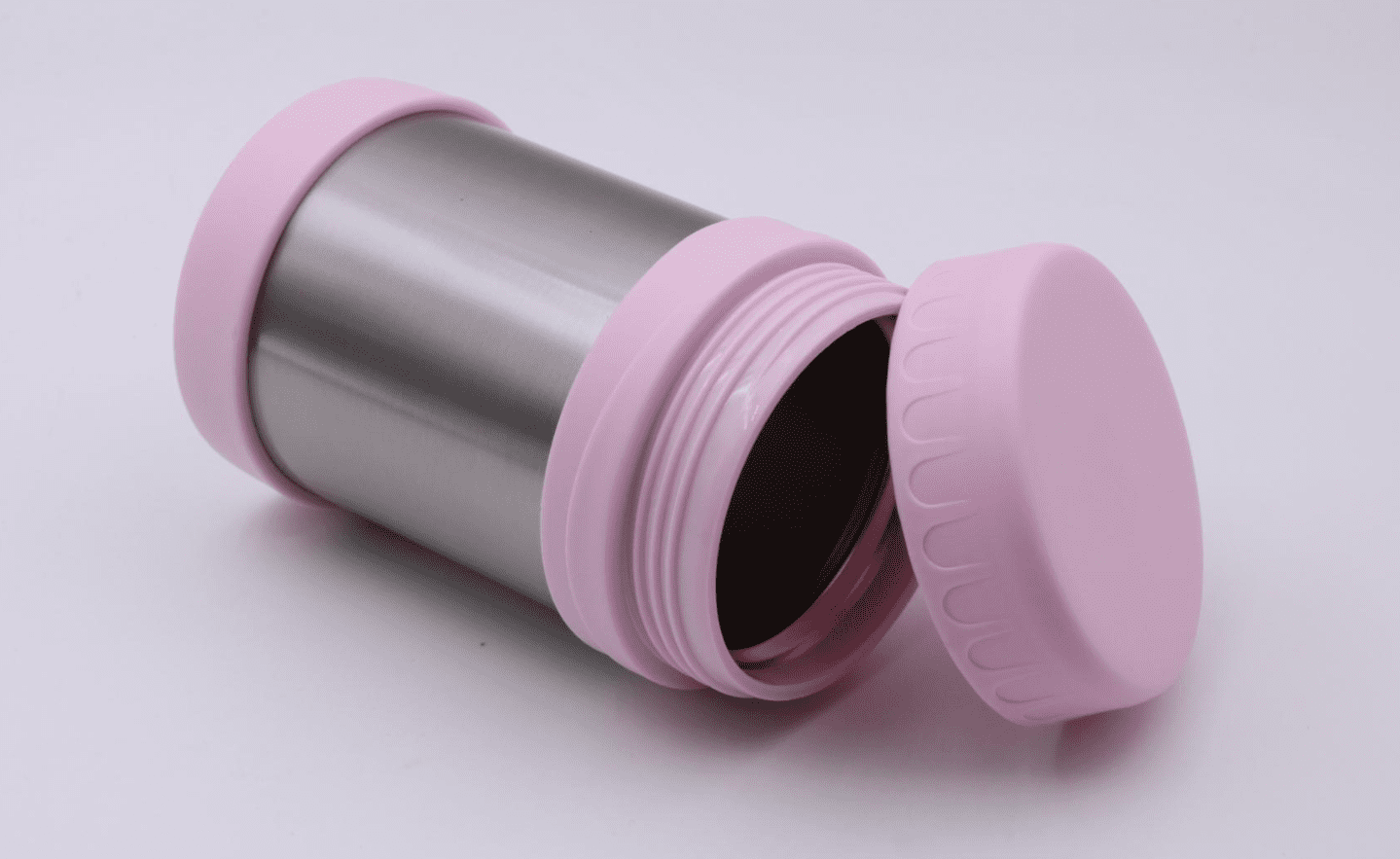 Mainstays 350ml Food Jar plain with pink lid