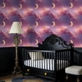 thumbnail image 4 of Boho Peel and Stick Wallpaper Watercolor Dreamy Sky Scene Pink Sun Golden Moon Wall Mural 23.6in x 9.8ft Self Adhesive Removable Wall Paper Contact Paper for Nursery Bedroom Cabinets, 4 of 8