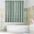 thumbnail image 4 of HOMERRY Cafe Curtains 28"W x 45"L Buffalo Check Pattern Half Window Covering Tier Curtains, Sage White, Set of 2, 4 of 9