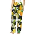 thumbnail image 3 of Naloa Orange and Lemon Print Women’s Ultra-Soft Comfy Pajama Lounge Pants with Pockets & Drawstring, 3 of 8