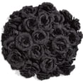 thumbnail image 5 of Gold Roses Artificial Flowers, 1 Pack Fake Silk Gold Flowers Real Looking Faux Blossom Rose Flower Head for Wedding Bouquet Party Decor DIY Crafts Floral Arrangements (Black), 5 of 5