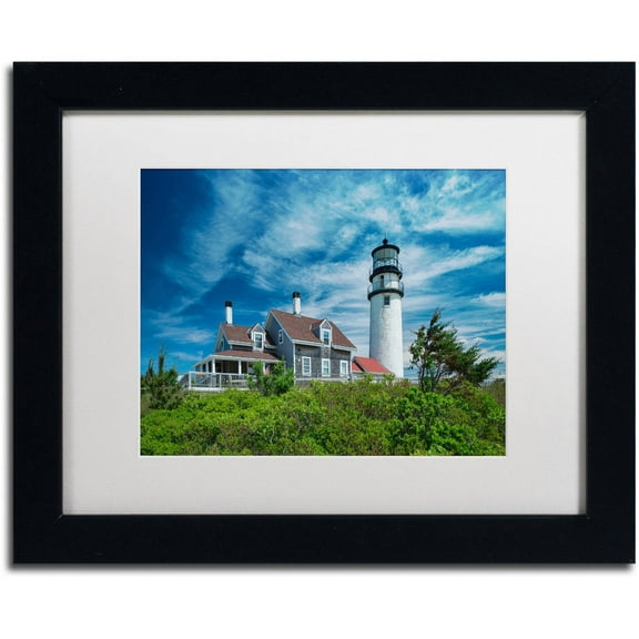 Trademark Fine Art 'Cape Cod Light' Canvas Art by Michael Blanchette Photography White Matte, Black Frame
