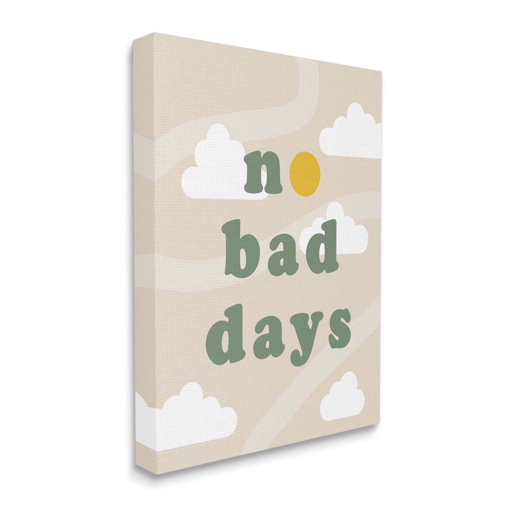 Stupell Industries No Bad Days Minimal Inspirational Painting Gallery Wrapped Canvas Print Wall Art, 16 x 20