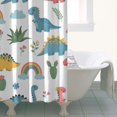 thumbnail image 4 of White Dinosaurs Rainbows Plants Pattern Shower Curtain 36"x72" ,Bathroom Decorative Shower Curtains Set with 12 Hooks,Modern Waterproof Washable Shower Curtain, 4 of 6