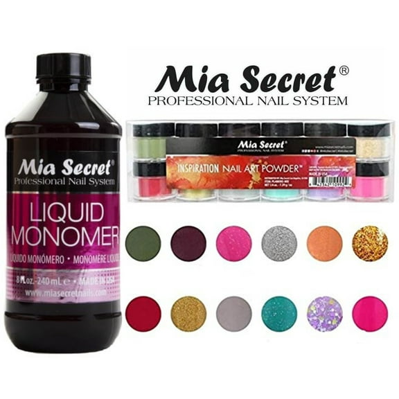 Mia Secret - Monomer 8 oz   Inspiration 12 Colors Set