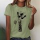 thumbnail image 1 of ICHUANYI Clearance Women Girls Plus Size Print Tees Short Sleeve Round Neck T Shirt Blouse Tops(Green, S) ICHUANYI WER2023080906475, 1 of 6