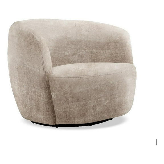 Pemberly Row Contemporary Fabric Miami Mink Swivel Barrel Chair