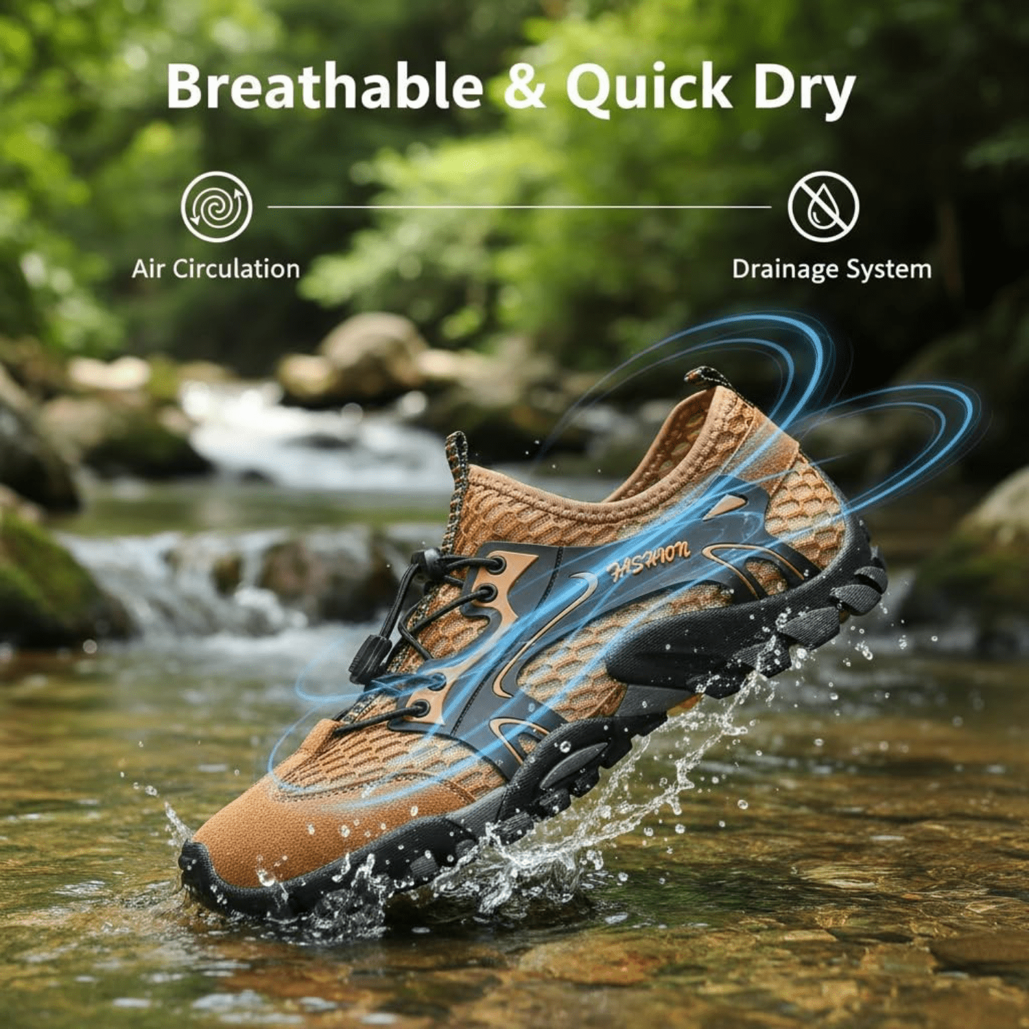 Men's Water Shoes Quick Dry Sports Aqua Soft Hiking Breathable Lightweight Outdoor Mesh Barefoot Training Walking
