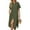 Army Green, variant on Zeagoo Dresses for Women Summer Casual Midi Short Sleeve Button Down Shirt Linen Dress Beach Cover Up with Pocket