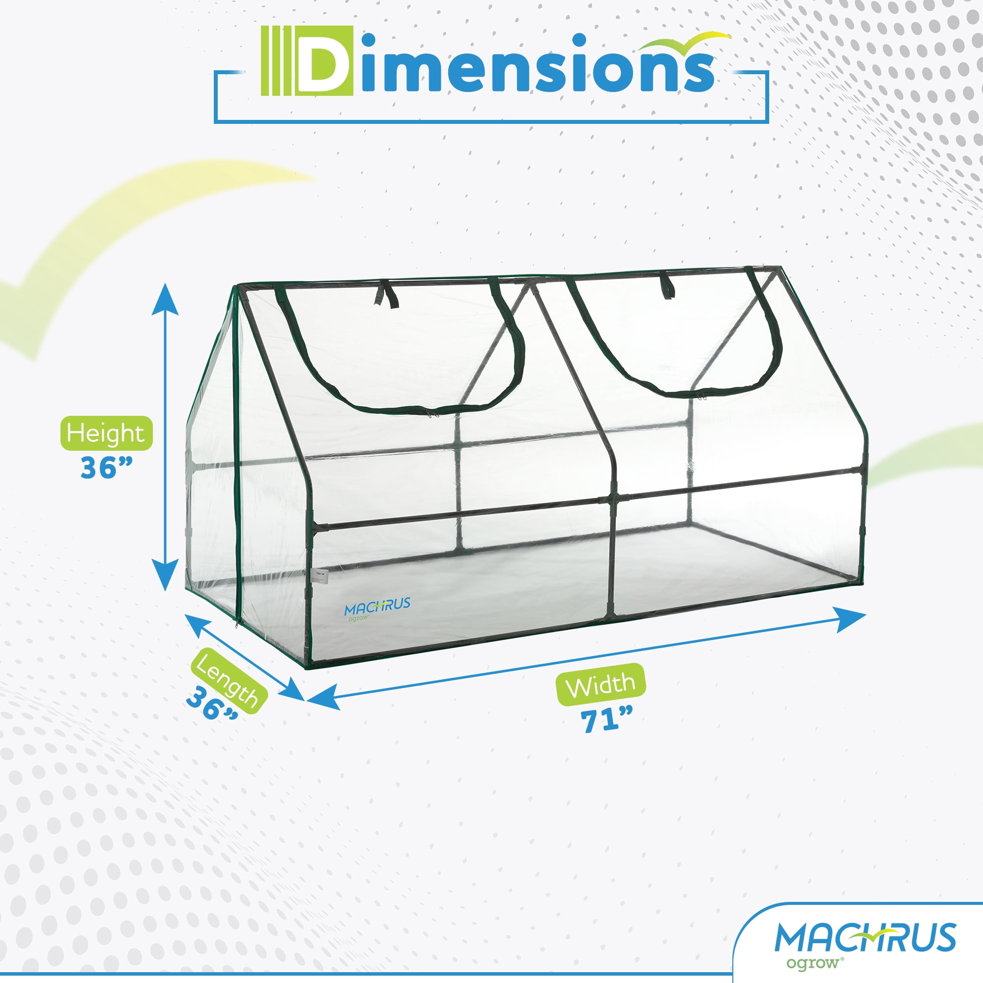 Machrus Ogrow Deluxe Walk-In Greenhouse with 3 Tiers & 6 Shelves, Clear Cover for Indoor and Outdoor Greenhouse Gardening