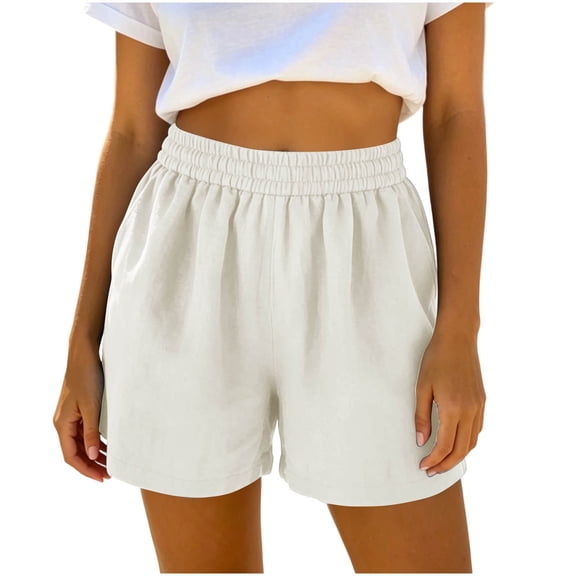 BUIGTTKLOP Women's Sweat Shorts Casual Drawstring Shorts Comfy High Waisted Workout Lounge Shorts with Pockets