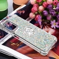 thumbnail image 6 of for Samsung Galaxy A23 4G/5G Glitter Case with Ring Holder, Bling Sparkle Floating Liquid Soft TPU Cushion Fashion Girly Women Girls Clear Case Cover for Samsung Galaxy A23  Silver, 6 of 14
