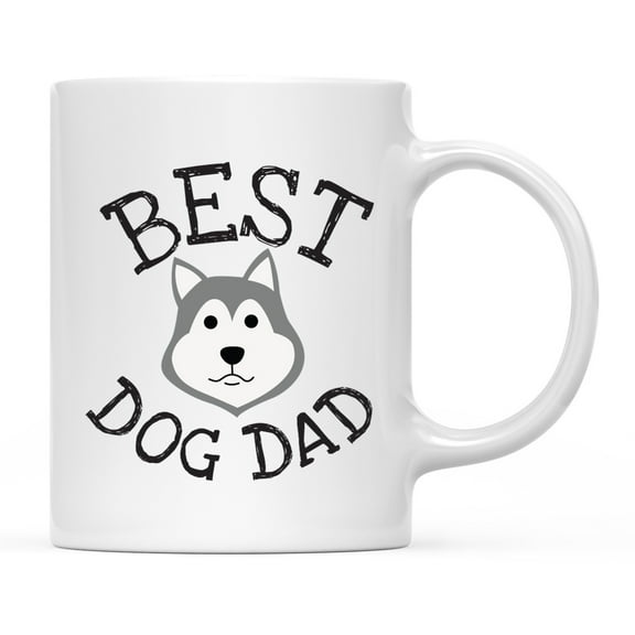Koyal Wholesale Best Dog Dad Ceramic Coffee Mug, Siberian Husky