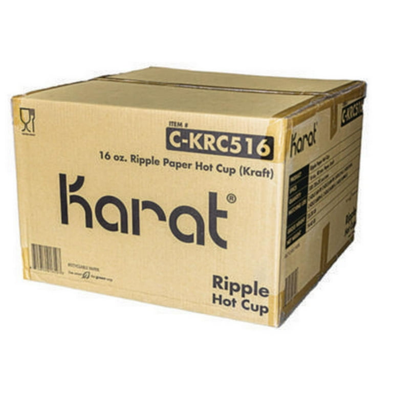 Ripple Hot Cups, 12 oz, Kraft/White, 500/Carton Ripple Hot Cups, 12 oz, Kraft/White, 500/Carton