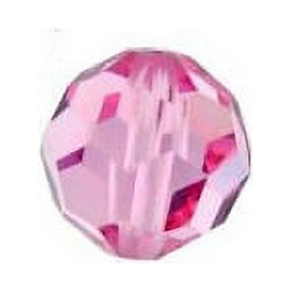 Swarovski Round Crystal Beads Item #5000 Rosaline Color 8mm Size - 12 Pieces