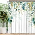 thumbnail image 4 of Sage Green Eucalyptus Shower Curtain for Bathroom Plant Botanical Eucalyptus Leaf Watercolor Greenery Leaves Floral Bathroom Curtain Waterproof Fabric Shower Curtain Sets 72×72 Inches, 4 of 5