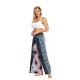 thumbnail image 4 of Women's Summer Fashion Wide Leg Flowy Pants Palazzo Slit Yoga Casual Loose Beach Boho Hippie Bohemian Pilate, 4 of 6