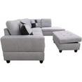 thumbnail image 5 of PonLiving Furniture 103" Wide Flanelette Right Hand Facing Sofa & Chaise with Ottoman Grey White, 5 of 5