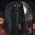 thumbnail image 2 of Gothic Style Priest For Minister Robe Halloween Party Outfit With Stand Collar And Cassock, 2 of 7