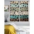 thumbnail image 3 of Sage Green Brown Paw Prints Sheer Curtains 72 Inch Length 2 Panels Set, Vintage Farmhouse Wooden Grain Voile Window Treatment Curtains Sheers Drapes for Bedroom/Living Room/Kitchen 52"x72"x2, 3 of 7
