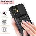 thumbnail image 4 of Sturdy Case for Xiaomi Poco F4 GT/Redmi K50 Gaming with Slide Camera Window, Heavy Duty Military Grade Protection Phone Cover 360°Rotate Ring Stand for Xiaomi Poco F4 GT SJ Black, 4 of 8