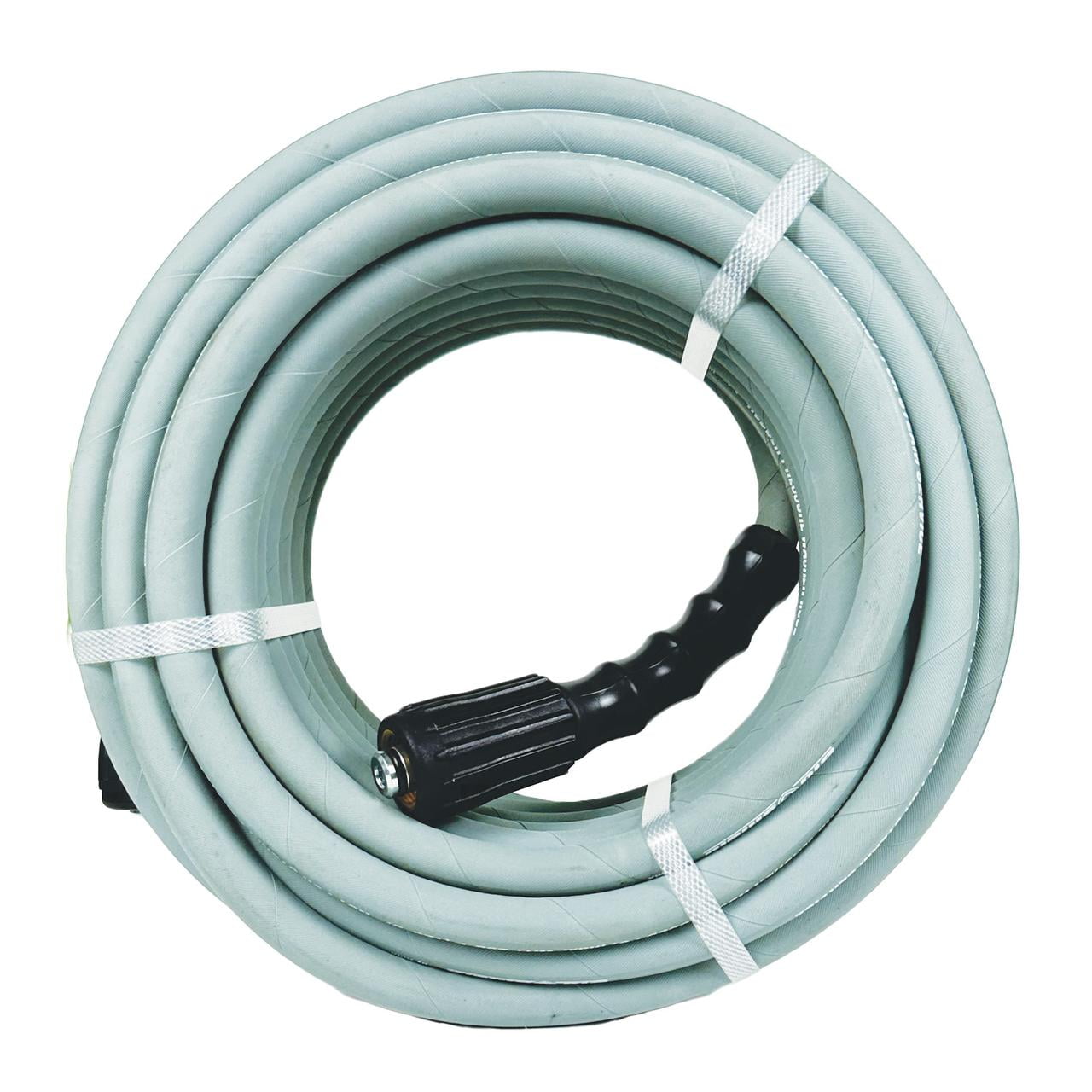 Hyper Tough Universal 1/4" x 25' Rubber Pressure Washer Hose with M22 Fittings, Max 3000 PSI