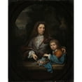 thumbnail image 2 of Arnold Boonen 12x14 Black Ornate Wood Framed Double Matted Museum Art Print Titled: Jan Van De Poll (1668-1745) and His Son Harmen Hendrick (1697-1772) (1700-1729), 2 of 5