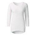 thumbnail image 2 of Daeful Hauts en Tricot pour Femmes Col Rond Chandail Tunique Unie Blanche TP, 2 of 6