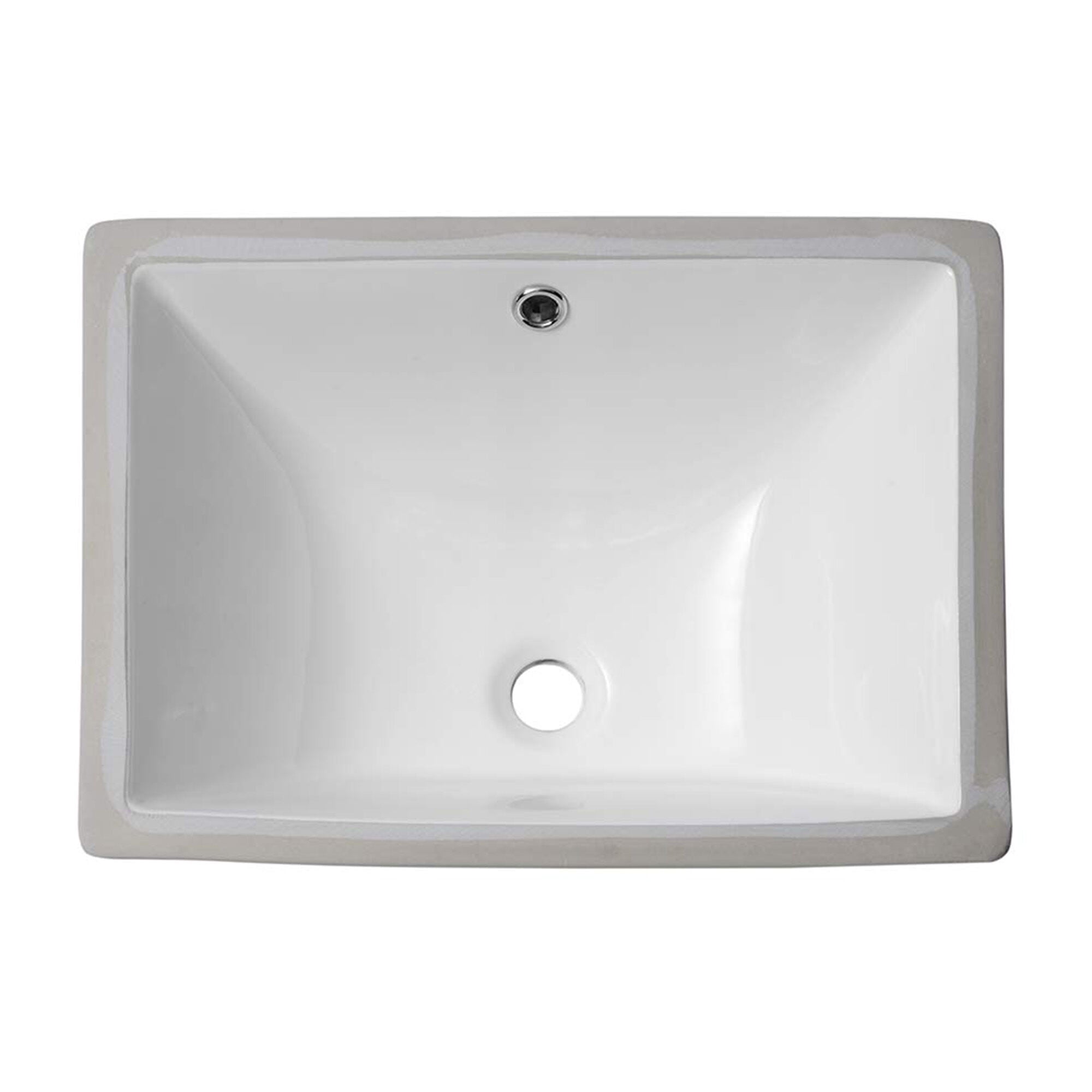 20.25" X 15" White Ceramic Undermount Bathroom Sink with Overflow
