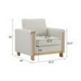 thumbnail image 3 of Ernest Mid-Century Modern Fabric Accent Armchair, Upholstered Club Chair with Solid Wood Frame, Beige+Natural, 3 of 8