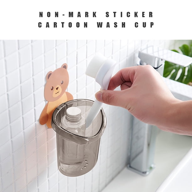 Billuyoard Accesorios de baño, soporte para cepillo de de oso, organizador de baño para cepillos, soporte para de dientes, estante, Juegos de accesorios de baño gris claro Billuyoard HA000925-01B