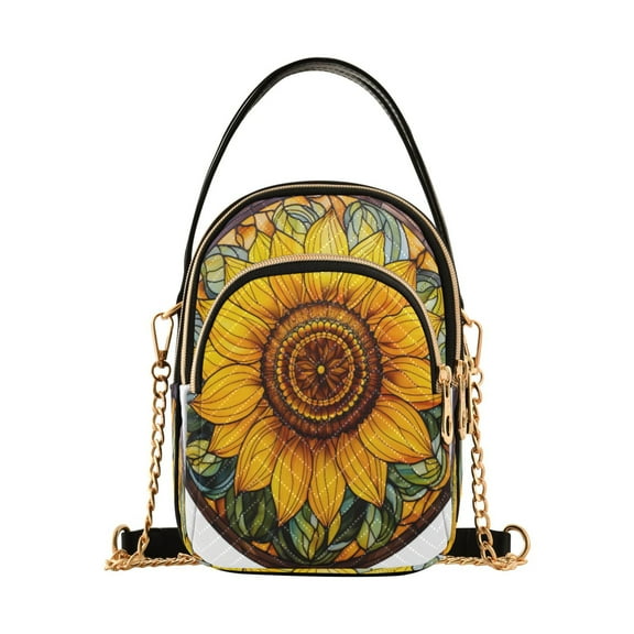 ALAZA Chain Crossbody Bags for Women Sunflower Shoulder Handbag Phone Purse