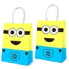 16 PCS Minions Party Bags Birthday Party Supplies Birthday Favor Gift Bags for Kids, Minions Party Bags Themed Party Supplies Favors Birthday Party Decorations, 5.9 * 3.2 * 8.3 inch