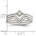 thumbnail image 3 of Sterling Silver Polished Square Cz 3 Ring Set (Size 8) Made In Thailand qr7289-8, 3 of 5