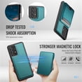 thumbnail image 4 of JEEHOOD Case For Samsung Galaxy A33 5G, RFID Blocking, PU Leather,Compatible With MagSafe Detachable 2 In 1 Wallet With Built-in Push Card Holder,Kickstand Magnetic Protective Cover,Blue, 4 of 7