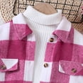 thumbnail image 2 of Gibobby Chamarra de forro polar para niños y niñasOtoño Invierno niños pequeños niñas camisa de manga larga camisa con estampado a cuadros Tops prendas d(Rosa, 3-4 Años), 2 of 5